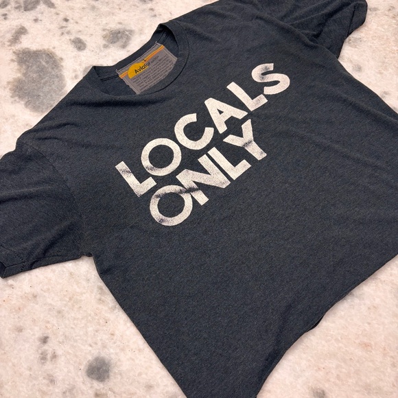 Aviator Nation Tops - AVIATOR NATION - LOCALS ONLY BOYFRIEND TEE - CHARCOAL